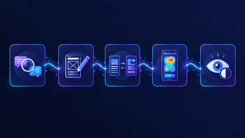 How AI UX design tools support research, wireframing, prototyping, testing and accessibility
