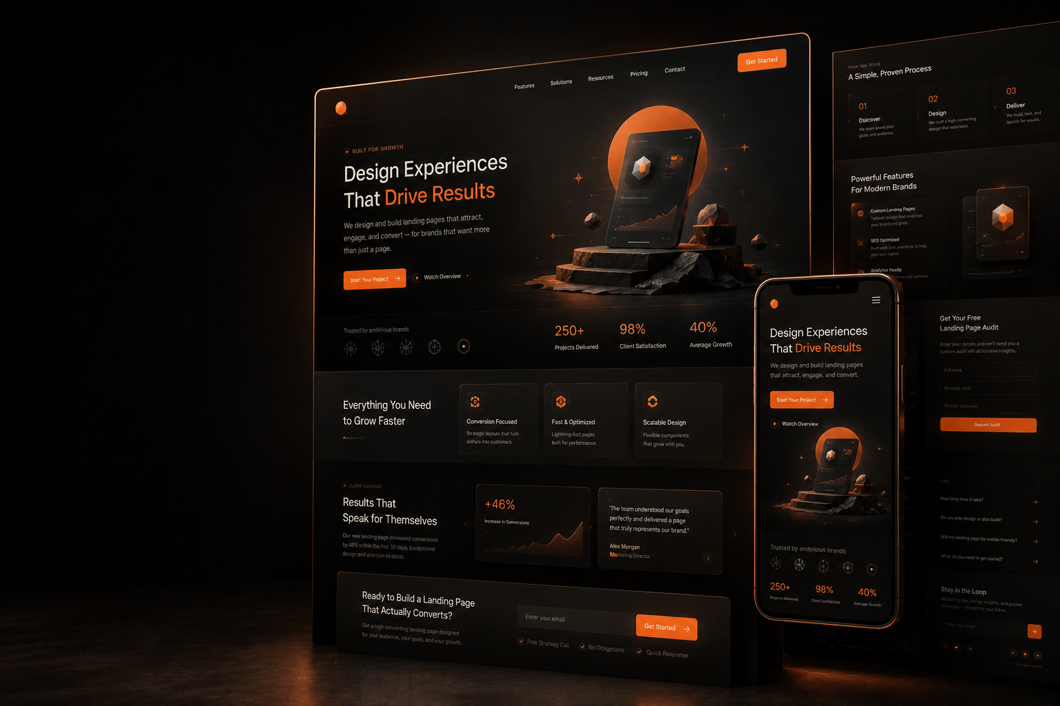 Landing page design that turns visitors into action.