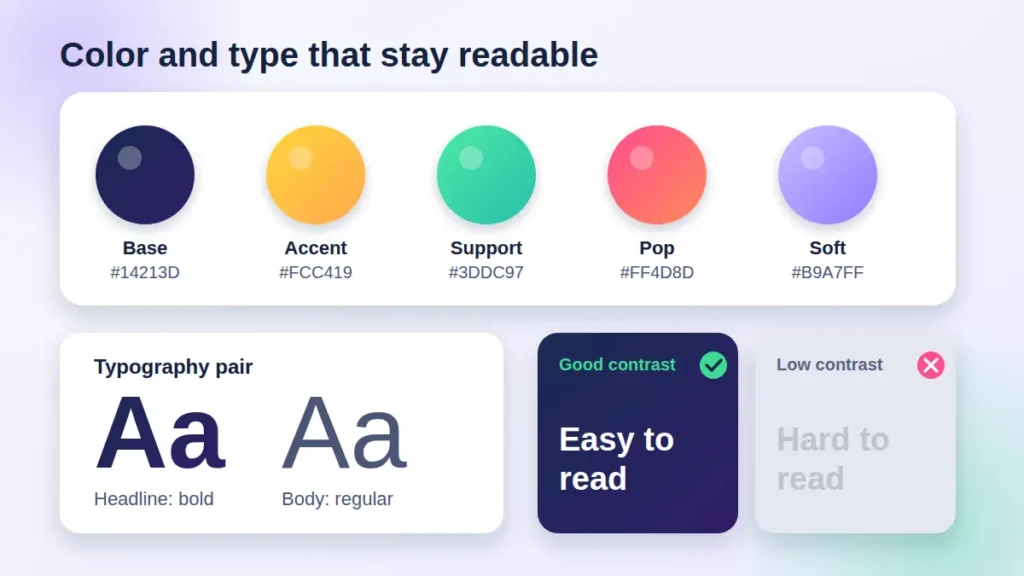 Color and type readable
